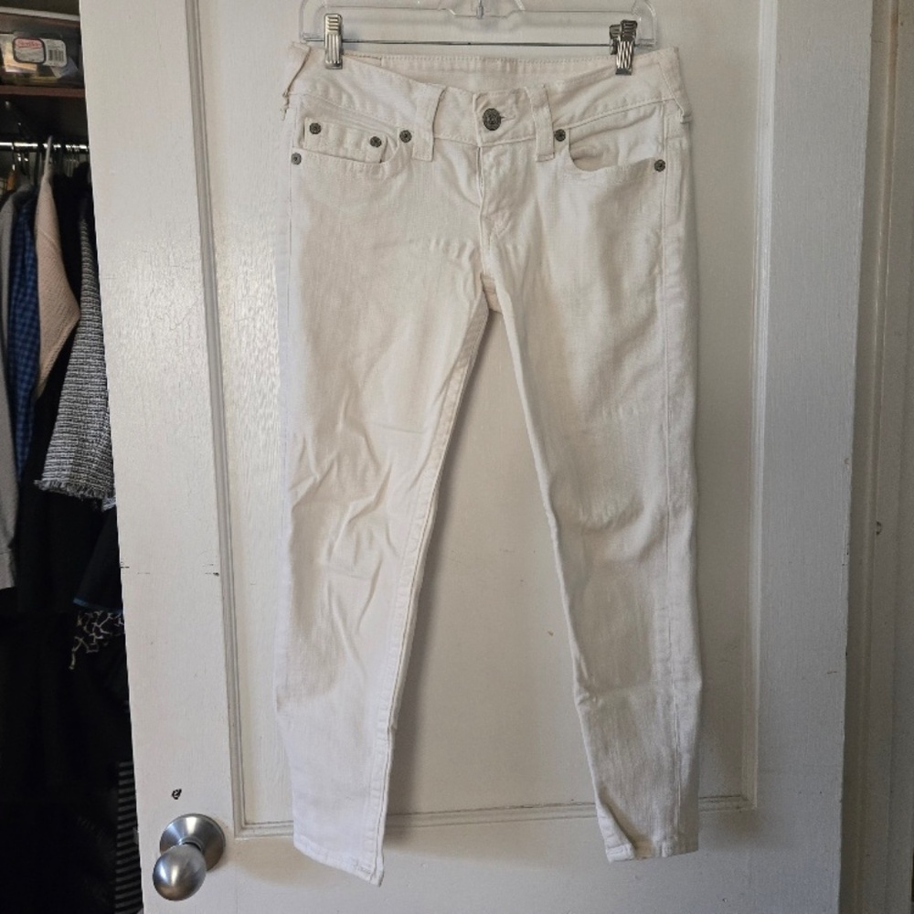 True Religion Cropped White Denim Jeans - Size 30